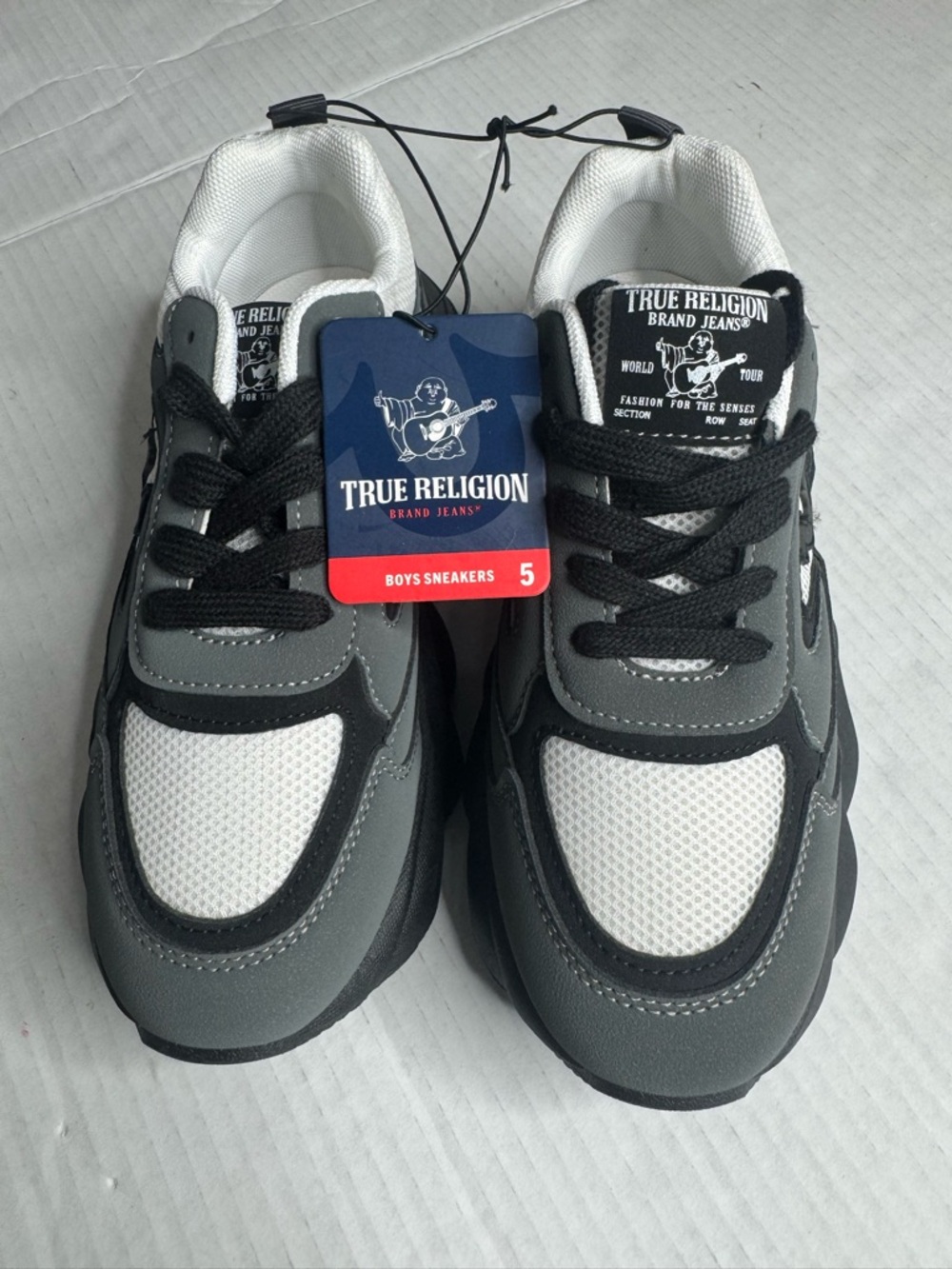 True Religion Boys Athletic Sneakers in Gray, White & Black